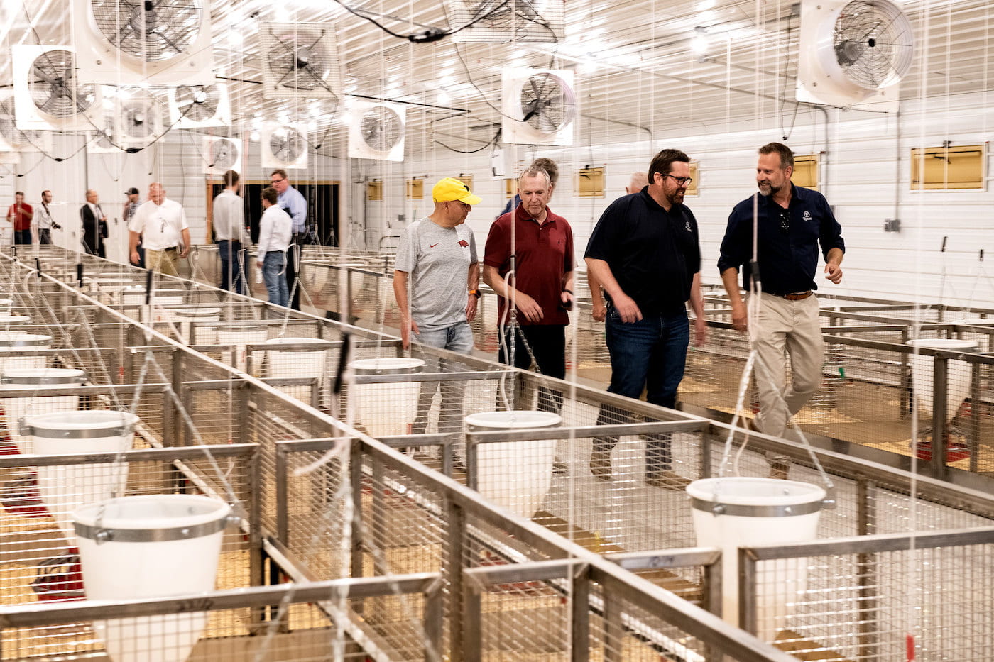 SMART FARM — Industry partners walk through the Poultry Science Smart Farming Research Facility at the Milo J. Shult Agricultural Research and Extension Center in Fayetteville. (U of A System Division of Agriculture photo by Fred Miller)