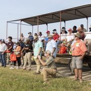 RICE FIELD DAY — More than 350 rice industry professionals turned out Aug. 3 for the 2023 Arkansas Rice Field Day at the Rice Research and Extension Center in Stuttgart. (U of A System Division of Agriculture photo by Nick Kordsmeier)