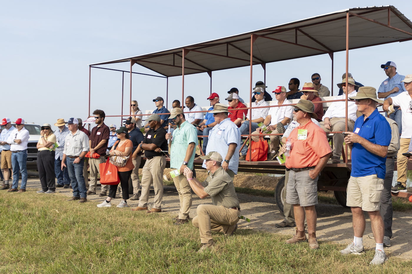 RICE FIELD DAY — More than 350 rice industry professionals turned out Aug. 3 for the 2023 Arkansas Rice Field Day at the Rice Research and Extension Center in Stuttgart. (U of A System Division of Agriculture photo by Nick Kordsmeier)