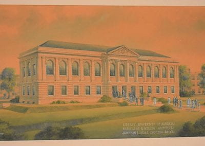 Original architectural drawing of Vol Walker Hall. Courtesy University of Arkansas Museum Collections.