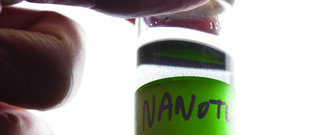 a test tube labeled "nanotubes"