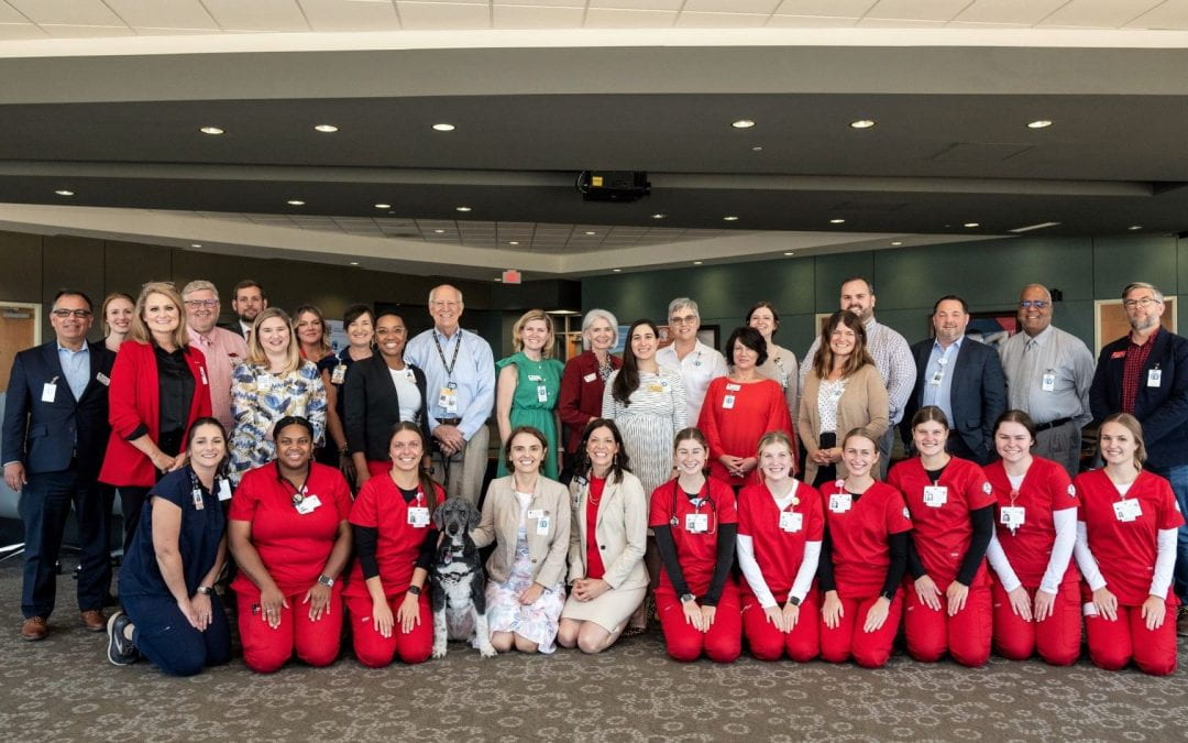 WE CARE-A-VAN group photo at Arkansas Children's Hospital, with nursing students