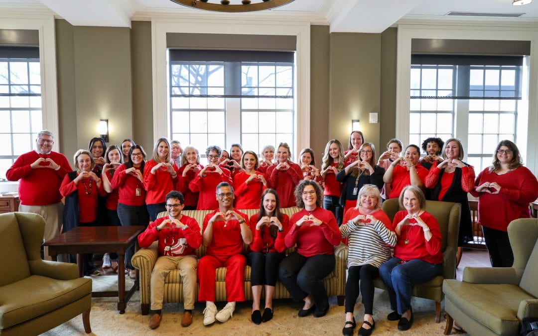 Members of the college’s faculty, students and staff across various programs and departments dressed in their favorite red attire for Wear Red Day 2024.