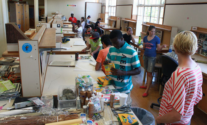 Young students learn the basics of design at summer camp