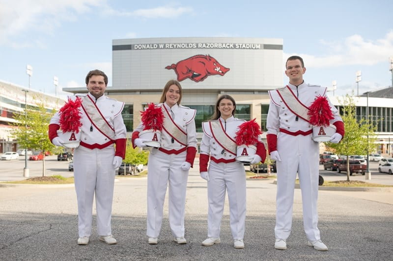 Drum Majors Set to Lead Razorback Marching Band