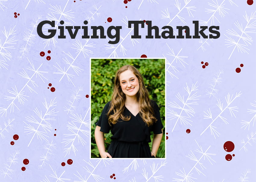 Giving Thanks: Scholarship Helps Journalism Major Reach Goal of Working in Non-Profit Communications