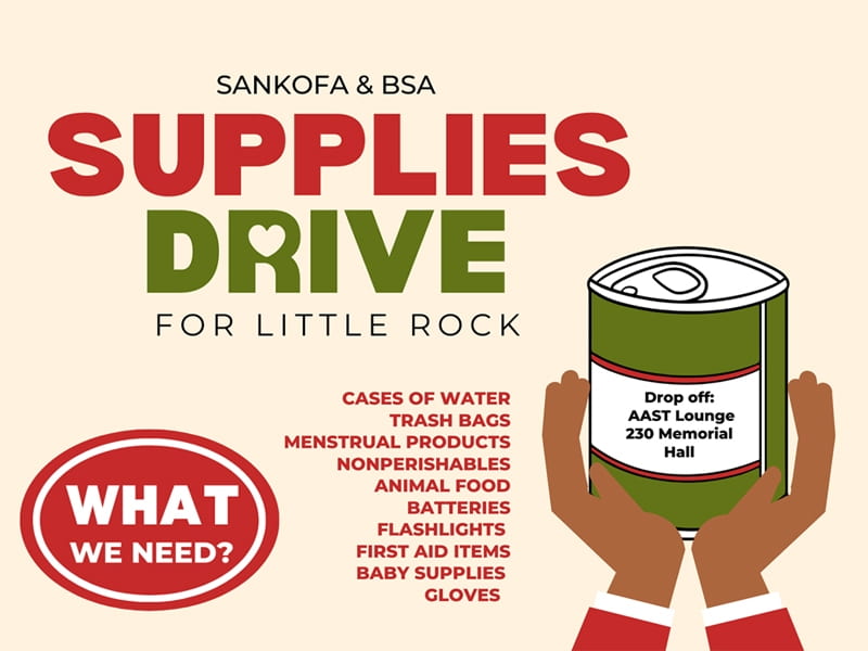 Donation Drive for Little Rock and Wynne, Arkansas
