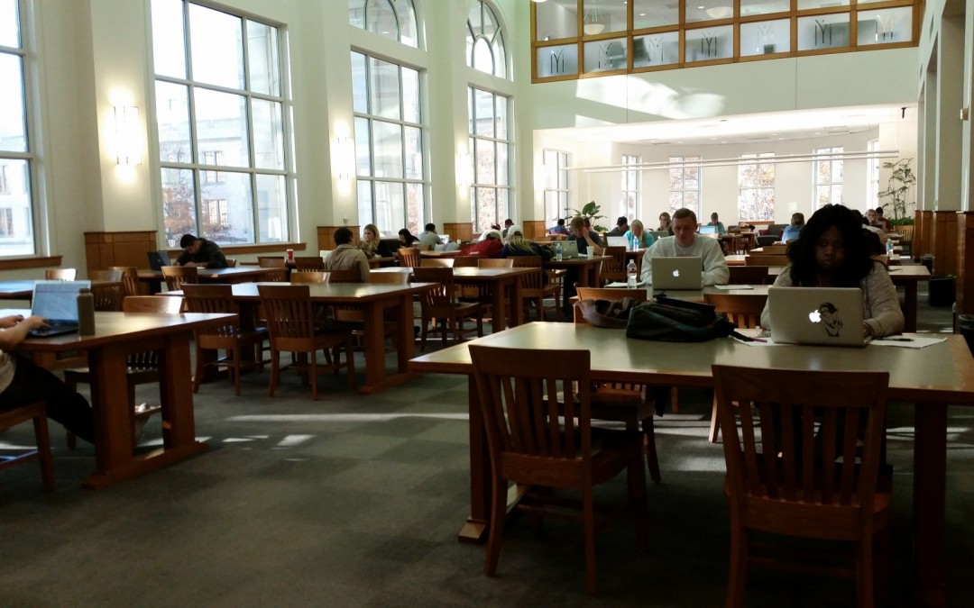 Students studying in the Walton Reading Room