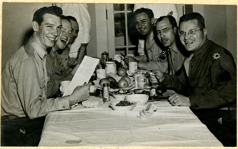 Soldiers featured on 1944 menu.