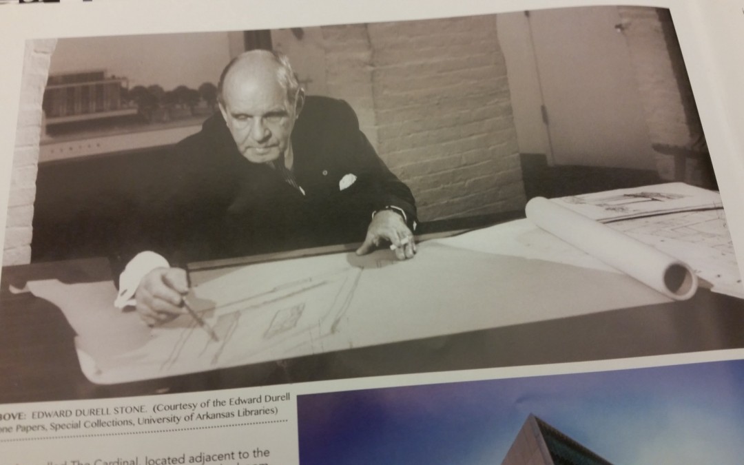 Photo of Edward Durell Stone at Work, from the Arkansas Architectural Archives