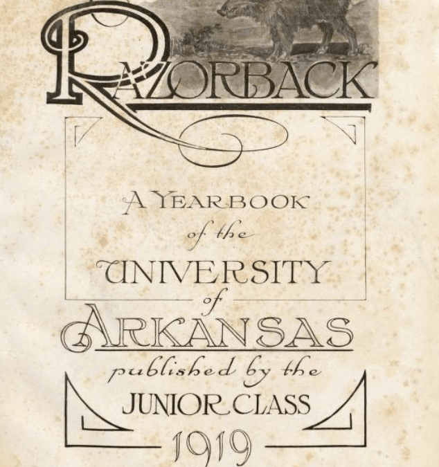 title page of the 1919 Razorback yearbook