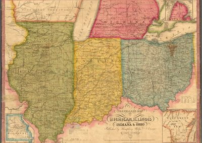 Map of Michigan, Illinois, Indiana, and Ohio