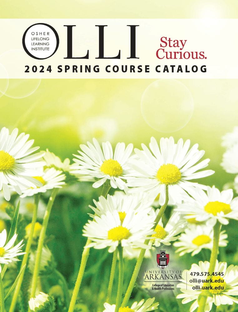 Cover page of the 2024 Spring Course Catalog of U of A OLLI