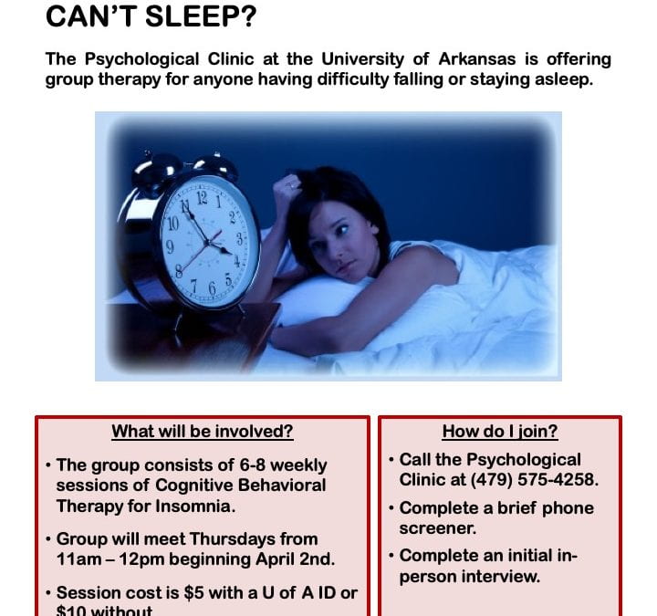 Can’t Sleep? U of A Psych Clinic Offering Group Therapy
