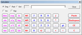 Example of the scientific calculator